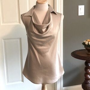 Calvin Klein. Sleeveless silky top. Oyster color. Heavy Luxe fabric.